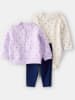 carter's 3-delige outfit donkerblauw/paars/crème
