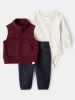 carter's 3-delige outfit bordeaux/crème/donkerblauw