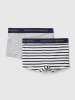Benetton 2er-Set: Boxershorts in Grau/ Creme/ Dunkelblau