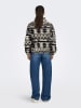 ONLY Fleecepullover in Creme/ Schwarz