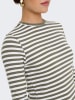 ONLY Longsleeve in Dunkelgrün/ Weiß