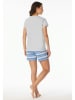 Schiesser Pyjama in Hellblau/ Grau