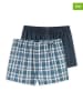 Schiesser 2er-Set: Boxershorts in Dunkelblau/ Hellblau