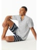 Schiesser Pyjama grijs/donkerblauw