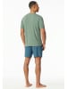 Schiesser Pyjama kaki/blauw