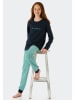 Schiesser Pyjama donkerblauw/turquoise