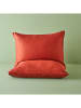 BELLA MAISON 2-delige set: satijnen kussenhoezen "Supreme" oranje - (L)50 x (B)70 cm