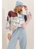 trendyol Sweatshirt in Braun/ Hellblau/ Creme