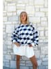 trendyol Sweatshirt in Dunkelblau/ Weiß/ Grau