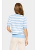 SAINT TROPEZ Pullover "Mila" in Hellblau/ Weiß