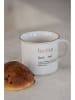 J Line 2-delige set: koppen "Family Home" wit/goudkleurig - (H)12,5 x Ø 9,5 cm