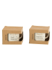 J Line 2-delige set: koppen "Happiness Thanks" wit/goudkleurig - (H)12,5 x Ø 9,5 cm