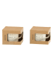 J Line 2-delige set: koppen "Mother Father" wit/goudkleurig - (H)12 x Ø 9,5 cm