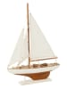 J Line Dekoracja "Sailboat" w kolorze biało-jasnobrązowym - 43 x 30 x 6,5 cm