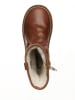 POM POM Leder-Stiefel in Hellbraun