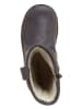 POM POM Leder-Winterboots in Dunkelblau