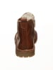 POM POM Leder-Boots in Hellbraun