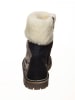 POM POM Leder-Winterstiefel in Schwarz