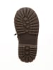 POM POM Leder-Winterstiefel in Schwarz