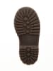 POM POM Leder-Winterstiefel in Hellbraun