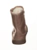 POM POM Leder-Boots in Hellbraun