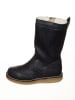 POM POM Leder-Winterstiefel in Schwarz