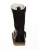 POM POM Leder-Winterstiefel in Schwarz