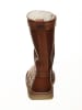 POM POM Leder-Winterstiefel in Hellbraun