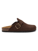 Mandel Leder-Clogs "Noe" in Braun