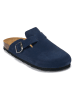 Mandel Leren clogs "Noe" donkerblauw