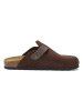 Mandel Leren clogs "Noe" bruin