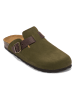 Mandel Leder-Clogs "Noe" in Khaki
