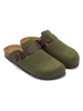 Mandel Leder-Clogs "Noe" in Khaki