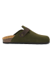 Mandel Leder-Clogs "Noe" in Khaki