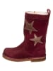 kmins Leder-Stiefel in Dunkelrot/ Gold