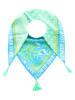 Zwillingsherz Viereckstuch "Flower Love" in Blau/ Grün - (L)130 x (B)130 cm