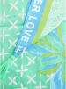 Zwillingsherz Viereckstuch "Flower Love" in Blau/ Grün - (L)130 x (B)130 cm
