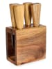 Homla 5-delige kaasmessenset "Mooka" lichtbruin - (B)10 x (H)17 x (D)6 cm