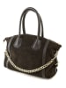 Marlon Leder-Schultertasche "Shania" in Schwarz - (B)36 x (H)21 x (T)12 cm
