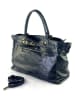 Marlon Leder-Schultertasche "Cecine" in Dunkelblau - (B)42 x (H)28 x (T)18 cm