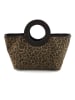 Marlon Leren handtas "Babila" taupe/donkerbruin - (B)43 x (H)23 x (D)12 cm