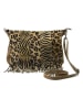 Marlon Leder-Umhängetasche "Nairobi" in Hellbraun/ Schwarz - (B)40 x (H)28 x (T)12 cm