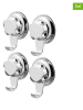Compactor 4-delige set: wandhaken "Bestlock" zilverkleurig - (B)7 x (H)4 x (D)8,7 cm