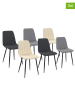 IDOMYA Factory 6-delige set: stoelen "Fiona" beige/grijs - (B)46 x (H)88 x (D)55 cm