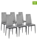 IDOMYA Factory 6-delige set: stoelen "Jade" lichtgrijs/zwart - (B)39 x (H)96 x (D)41,5 cm