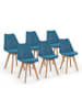 IDOMYA Factory 6-delige set: eetkamerstoelen "Nordia" blauw - (B)46 x (H)79,5 x (D)51 cm
