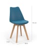 IDOMYA Factory 6-delige set: eetkamerstoelen "Nordia" blauw - (B)46 x (H)79,5 x (D)51 cm