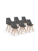 IDOMYA Factory 6-delige set: eetkamerstoelen "Nordia" grijs - (B)46 x (H)79,5 x (D)51 cm