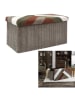 THE HOME DECO FACTORY Aufbewahrungsbank in Beige/ Khaki/ Weiß - (B)76 x (H)38 x (T)38 cm