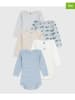 PETIT BATEAU 5er-Set: Bodys in Weiß/ Hellblau/ Beige